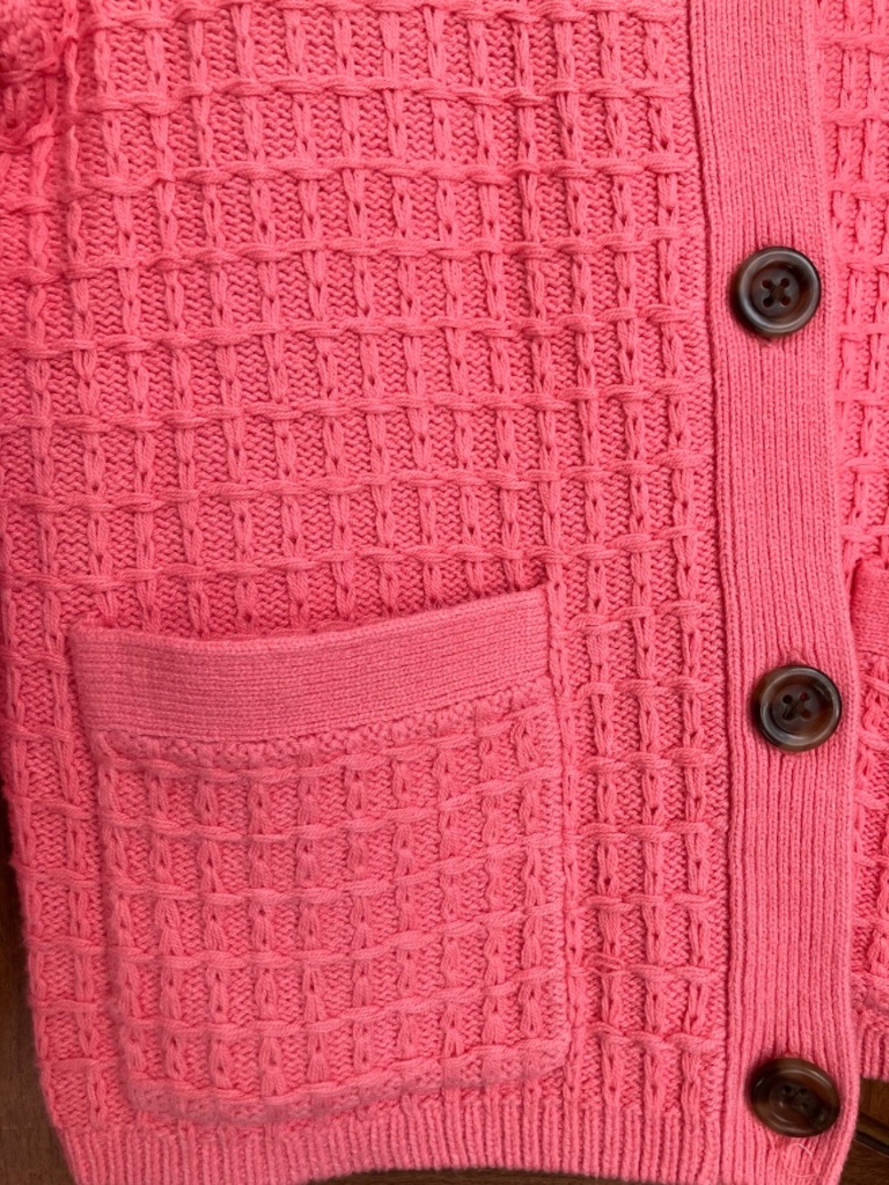 Ann Taylor | Tweedy Sweater Jacket | Bright Guava | XS - Picture 2 of 6